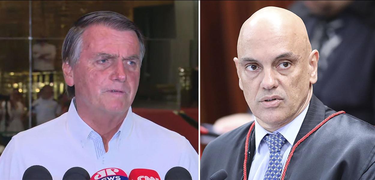 Jair Bolsonaro (à esq.) e Alexandre de Moraes
