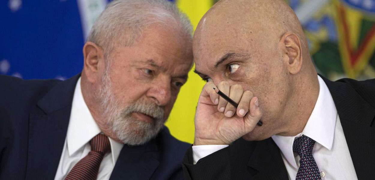 Luiz Inácio Lula da Silva (à esq.) e Alexandre de Moraes