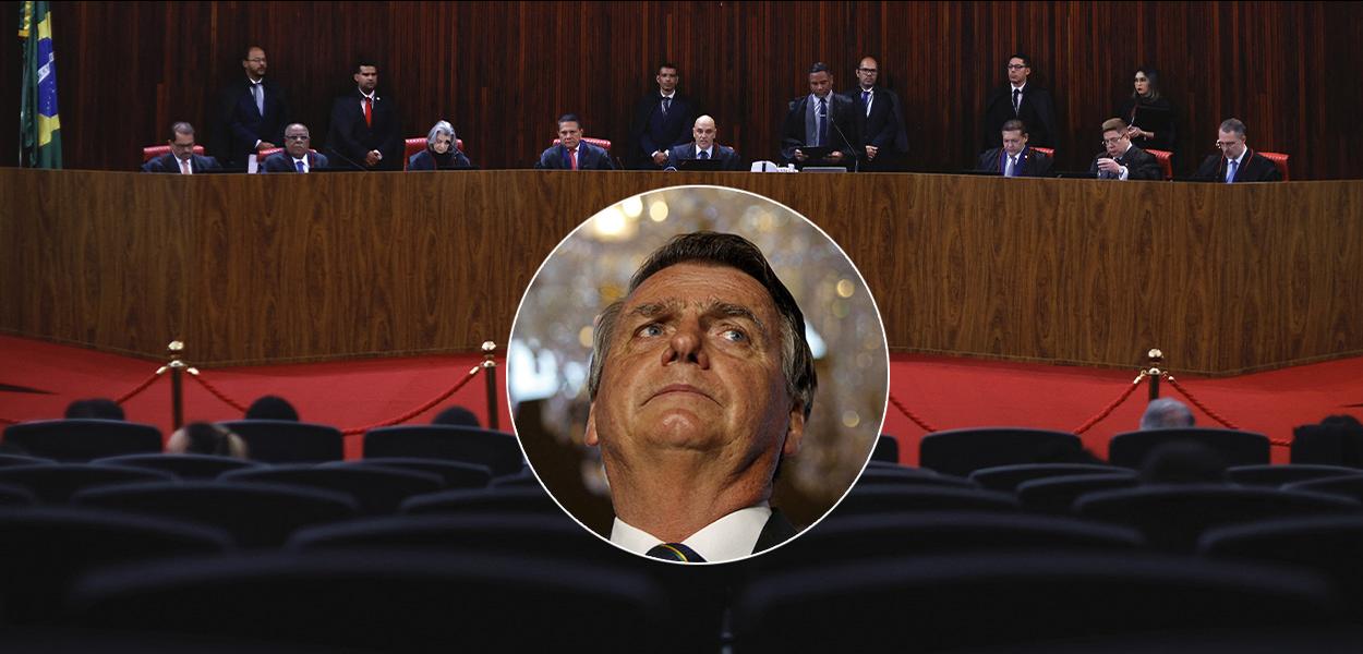 Plenário do TSE e Jair Bolsonaro